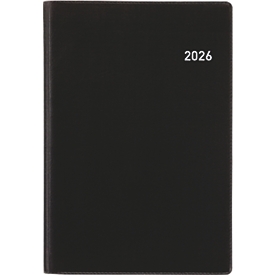 Biella Planner Istanbul 2026, 10,6x15,3 cm, 1 mois/2 pages, PEFC 70%, étui plastique, noir