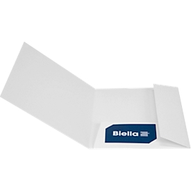 Biella Präsentationsmappe Pearl #8, A5, Einzelfach, ohne Sichttasche, 2 Innenklappen und Einsteckschlitze, L 220 x B 160 mm, Karton, weiss