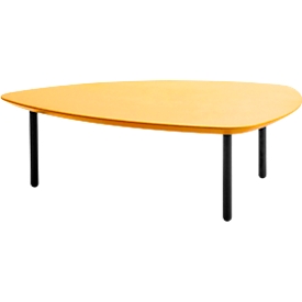 Bijzettafel Leyform EOS, stalen buispoten, MDF tafelblad, B 980 x D 910 x H 310 mm, bezem geel