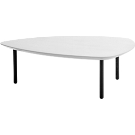 Bijzettafel Leyform EOS, stalen buispoten, MDF tafelblad, B 980 x D 910 x H 310 mm, wit