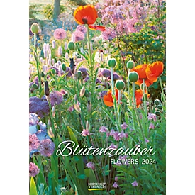 Bildkalender Korsch 'Blütenzauber 2024', Titelblatt und 12 Monatsblätter, diverse Sprachen, B 235 x H 335 mm