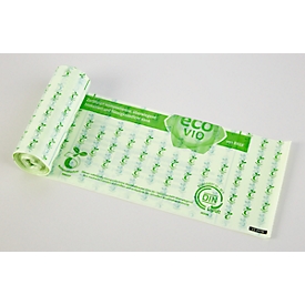 Biodegradable rubbish bags DEISS, ecovio plastic, compostable, impervious to fluids, 10 pieces 30 l