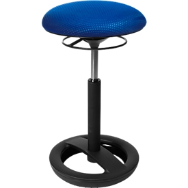 Bipedestador Sitness HIGH BOB, para sentarse de forma ergonómica, regulable en altura, efecto de balanceo, H 490-700 mm, azul, marco con recubrimiento de polvo negro