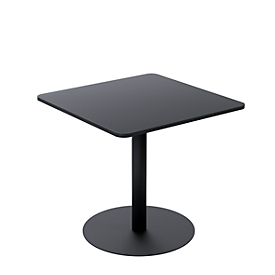 Bistrotisch Paperflow® Mezzo, melaminharzbeschichtete MDF-Platte, Stahlgestell, B 800 x T 800 x H 750 mm, schwarz/mattschwarz