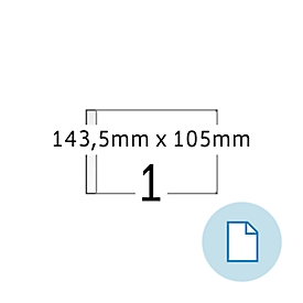 Bladetiketten HERMA 8492, permanente kleefstof, bedrukbaar, B 143,5 x H 105 mm, papier, wit, 2000 stuks/2000 vellen
