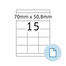 Blattetiketten HERMA 8415, permanenthaftend, bedruckbar, B 70 x H 50,8 mm, Papier, weiß, 7500 Stück/500 Blatt