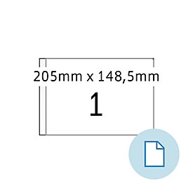 Blattetiketten HERMA 8493, permanenthaftend, bedruckbar, B 205 x H 148,5 mm, Papier, weiß, 1000 Stück/1000 Blatt