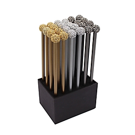 Bleistift ROOST Gitter Topper, je 8 Stifte in Silber, Gold und Chrom, 24 Stück