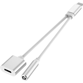 Bliksemoplader/audio-adapter, 3,5 mm stekkerdoos, Bliksem naar Bliksemopladeraansluiting