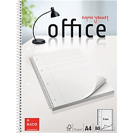 Bloc collège Office ELCO, format A4, quadrillé avec interlignes de 5 mm