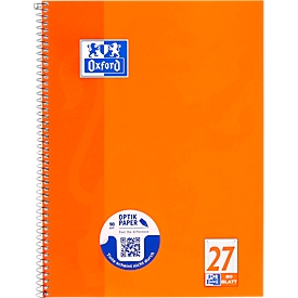 Bloc College Oxford, format A4+, 90g/m², 4 trous de  perforation, ligné, 80 feuilles, 10 p.
