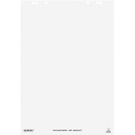 Bloc de rotafolio Herlitz, en blanco, con 6 agujeros, perforado, 650 mm de ancho x 980 mm de alto, papel blanco, 5 unidades de 20 hojas cada una