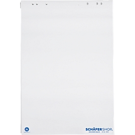 Bloc en papier recyclé pour flipchart - papier vierge - 5 blocs de 20 feuilles - notre marque Schäfer Shop Select
