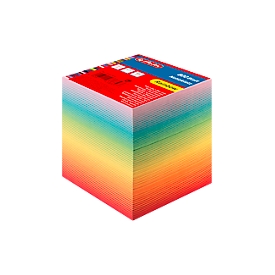 Bloc mémo Rainbow Herlitz, assortiment de couleurs, l. 90 x P 90 X H 85 mm, 800 feuillets collés