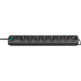 Bloc multiprise, 8 prises, noir