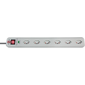 Bloc multiprise avec antisurtension Eco-Line 13500 A, 6 prises, gris