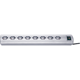 Bloc multiprise Primera-Line 8 prises, argent