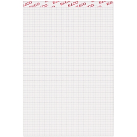 Bloc-notes ELCO, quadrillé avec interlignes de 4 mm, format A5, 100 feuilles, blanc