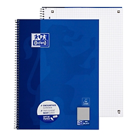 Bloc-notes OXFORD School DIN A4+, 80 pages, quadrillé, marge gauche, bleu