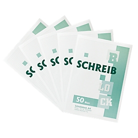 Bloc-notes, papier recyclé format A4, 50 feuilles, 5 p.