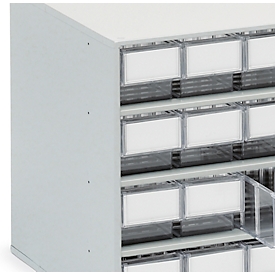 Bloc-tiroir 1640 TRESTON, 16 tiroirs, P 400 mm, transparent
