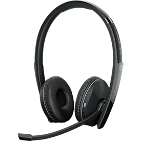 Bluetooth headset EPOS | Sennheiser ADAPT 260, binauraal, UC-geoptimaliseerd, gecertificeerd voor Microsoft Teams®, tot 25 m, tot 27 uur, met USB-dongle, zwart