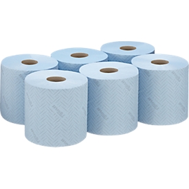 Bobine d'essuyage en papier L10 WypAll®, pour l'hygiène et l'alimentation, 6 x 630 lingettes, bleu