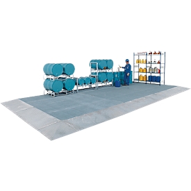 Bodemplaat ASECOS, gegalvaniseerd staal, carterinhoud 40 l, B 1000 x D 500 x H 123 mm, 450 kg wiellast