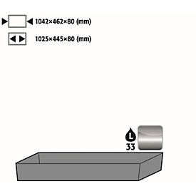 Bodenauffangwanne STAWA-R für asecos Sicherheitsschränke der Q30, Q90 und S90 Serie, Edelstahl 1.4016, B 1042 x T 507 x H 86 mm, 33 l