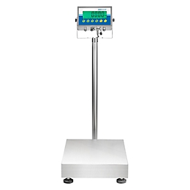 Bodenwaage ae ADAM Gladiator GGF 150, ungeeicht, wasserfest, Ablesbarkeit 5 g/Wägebereich bis 150 kg, RS-232, LED, Plattform B 400 x T 500 mm, Edelstahl