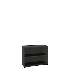 Boekenkast, 2 OH, fijne spaanplaat, B 1000 x D 450 x H 820 mm, grafiet