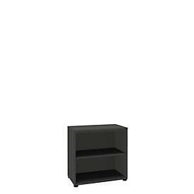 Boekenkast, 2 OH, fijne spaanplaat, B 800 x D 450 x H 820 mm, grafiet