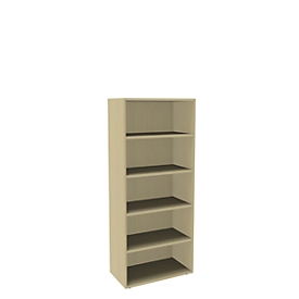 Boekenkast, 5 OH, fijne spaanplaat, B 800 x D 450 x H 1930 mm, ahorndecor