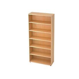 Boekenkast, 5 OH, spaanplaat, B 1000 x D 400 x H 2004 mm, ahorndecor