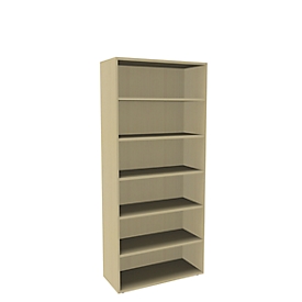 Boekenkast, 6 OH, fijne spaanplaat, B 1000 x D 450 x H 2300 mm, ahorndecor