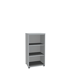 Boekenkast, 6 OH, fijne spaanplaat, B 800 x D 450 x H 2300 mm, lichtgrijs