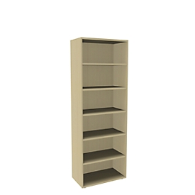 Boekenkast, 6 OH, fijne spaanplaat, B 800 x D 450 x H 2300 mm, zilver