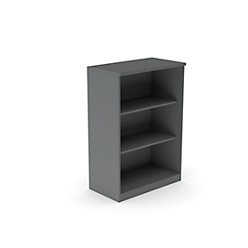 Boekenkast NEVADA - van houten -B 800 x D 445 x H 1155 mm - 3 OH - donkergrijs