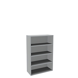 Boekenkast, spaanplaat, 4 OH, B 1000 x D 450 x H 1580 mm, lichtgrijs