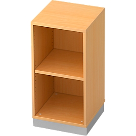 Boekenkast, spaanplaat, B 400 x D 400 mm, 2 OH, beukendecor