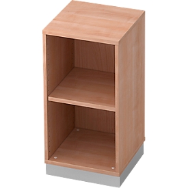 Boekenkast, spaanplaat, B 400 x D 400 mm, 2 OH, notenhoutdecor