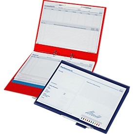 BOI patiëntendocumentatiemap, DIN A4, tot 200 vel, 2-rings mechanisme, signalisatiestrook en penhouder, rood, 10 stuks