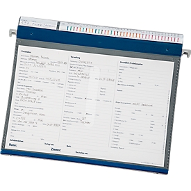 BOI suspension file PMH2R, DIN A4, ring mechanism, W 347 x H 270 mm, blue