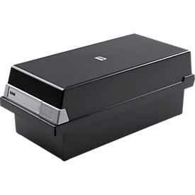 Boîte à fiches HAN, plastique, format A5 paysage, avec couvercle, noir