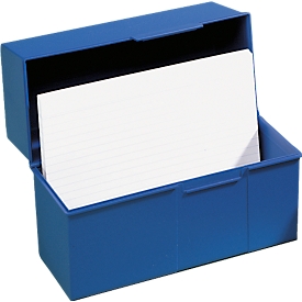 Boîte à fiches HAN, plastique, format A5 paysage, ouvert, bleu