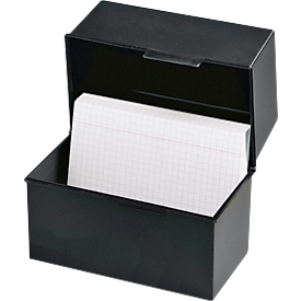 Boîte à fiches HAN, plastique, format A5 paysage, ouvert, noir