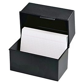 Boîte à fiches HAN, plastique, format A5 paysage, ouvert, noir
