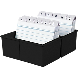 Boîte à fiches HAN, plastique, format A7 paysage, noir