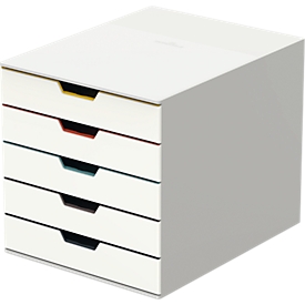 Boîte à tiroirs VARICOLOR DURABLE, 5 tiroirs, format C4, blanc