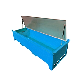 Boîte à tubes fluorescents BAUER SL-N 220, en tôle d'acier, accessible aux fauteuils roulants, couvercle galvanisé, cloison amovible, L 2300 x P 800 x H 530 mm, bleu